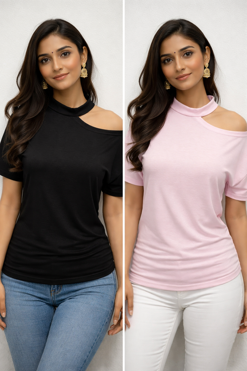 Asymmetrical Cold Shoulder Top